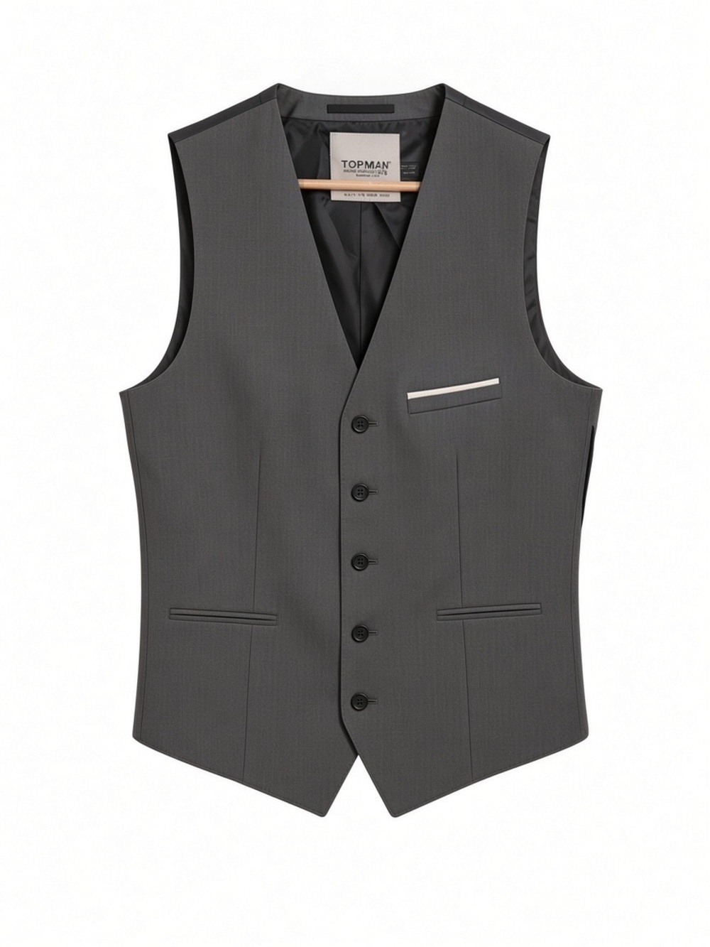 Topman Men’s Charcoal Gray Suit Vest Waistcoat Tailored Like New